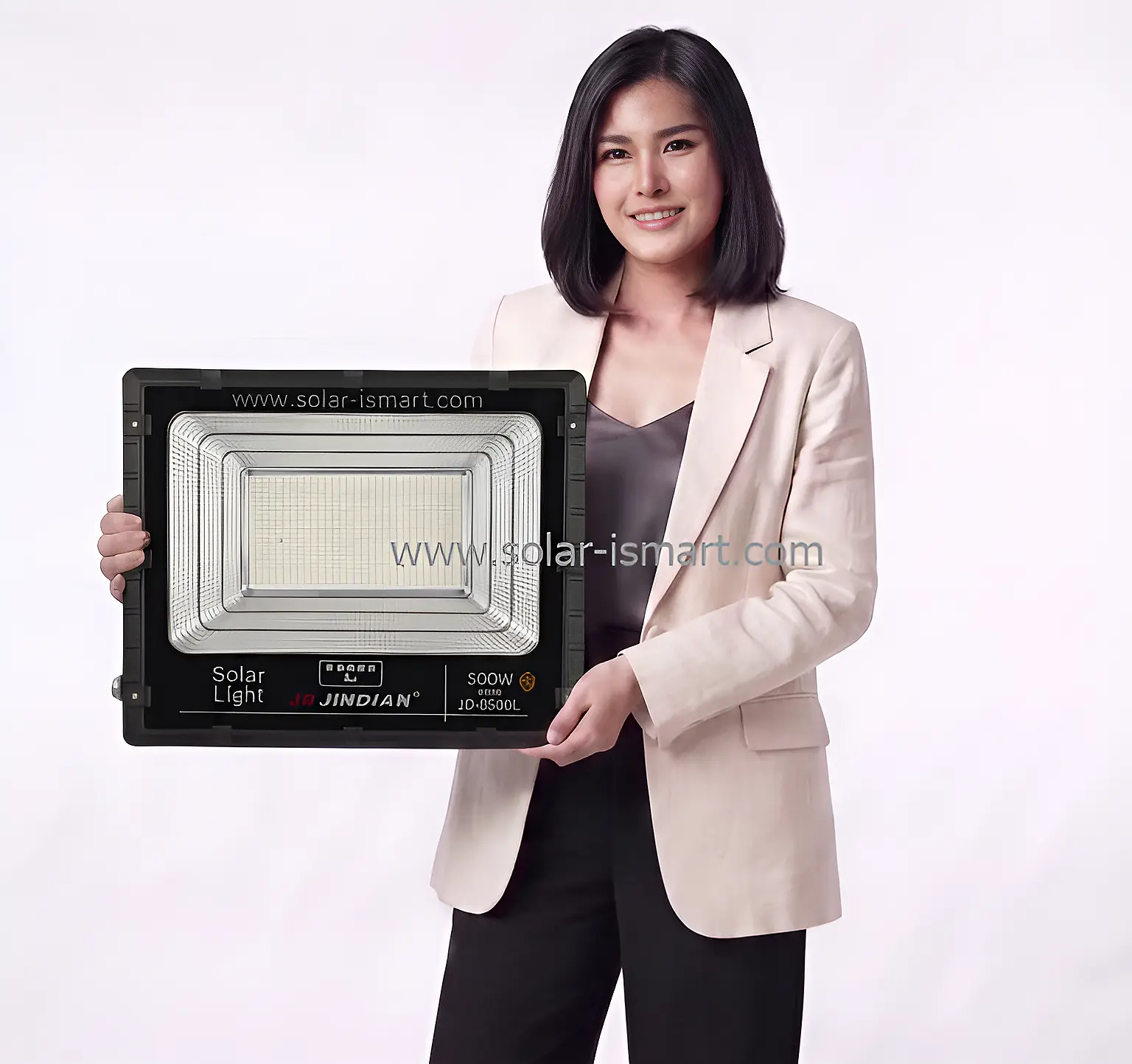 โคมไฟสปอร์ตไลท์โซล่าเซลล์ JINDIAN JD-8500L ขนาด 500W พร้อมแผงโซล่าเซลล์แยก